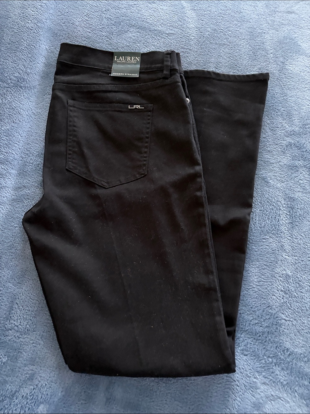 Lauren Ralph Lauren Black Modern Straight Pants with LRL Hardware